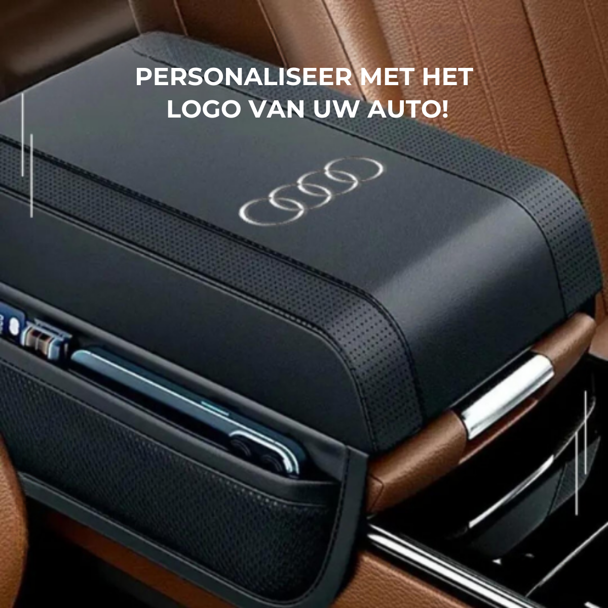 Leren armsteun met opbergruimte voor auto – RestJetta