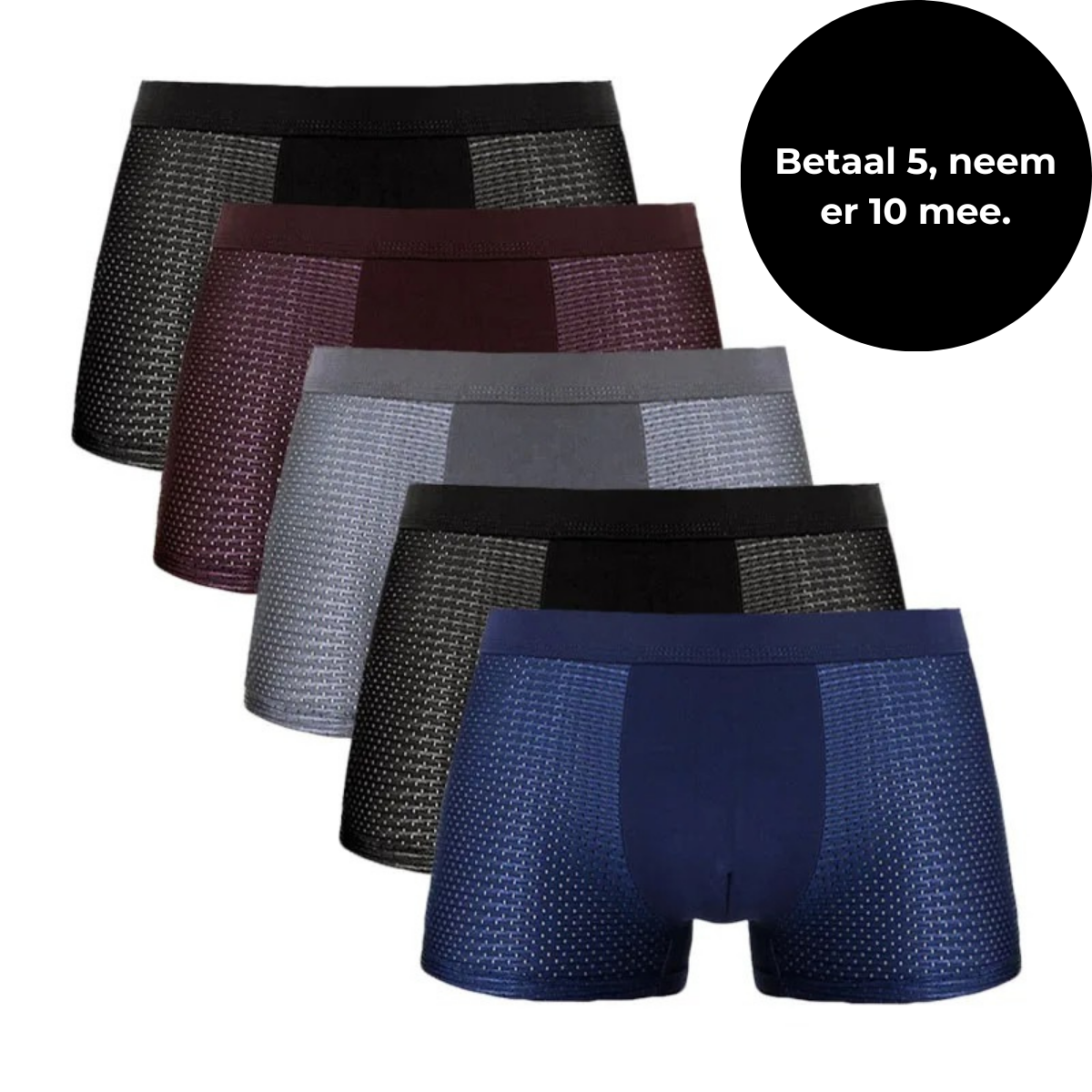 Jetta - Set van 10 Boxers in Bamboevezel [Betaal 5, Ontvang 10]